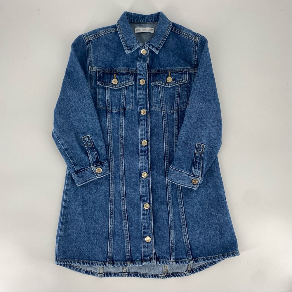 ZARA Denim Jean Snap On Collared Girls Dress